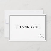 Black White Company Logo Custom Simple サンキューカード (正面)