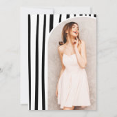 Black White Coquette Bow photo graduation 招待状 (裏面)