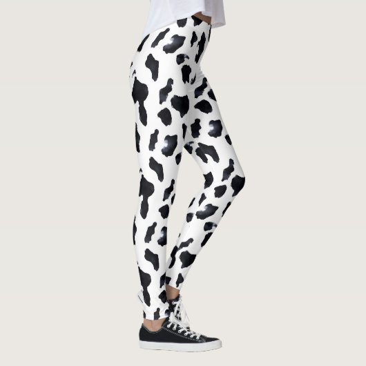 Black White Cow Print レギンス (右)