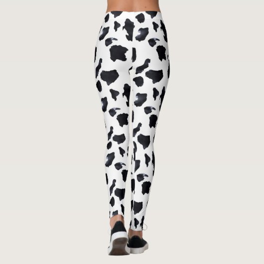 Black White Cow Print レギンス (裏面)