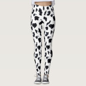 Black White Cow Print レギンス (正面)