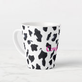 Black White Cow Print Cowgirl カフェラテマグ (左アングル)