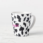 Black White Cow Print Cowgirl カフェラテマグ (右アングル)
