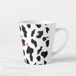 Black White Cow Print Cowgirl カフェラテマグ