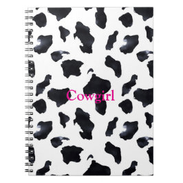 Black White Cow Print Cowgirl ノートブック