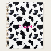 Black White Cow Print Cowgirl プランナー手帳 (正面)