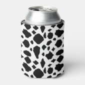 Black White Cow Print Pattern Trendy Modern  缶クーラー (缶正面)