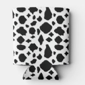 Black White Cow Print Pattern Trendy Modern  缶クーラー (裏面)