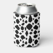 Black White Cow Print Pattern Trendy Modern  缶クーラー (缶裏面)