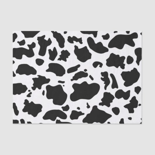 Black White Cow Spots Farm Animal Decoupage 薄葉紙 (正面)