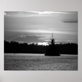 Black & White Crab Boat in the Sunset 16x20  ポスター