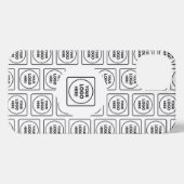 Black White Custom Business Logo Pattern iphone  iPhoneケース (裏面横)