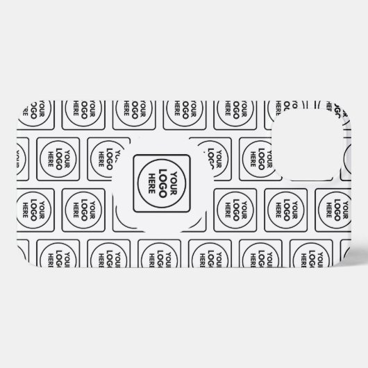 Black White Custom Business Logo Pattern iphone  iPhoneケース (裏面横)