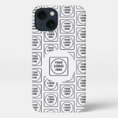 Black White Custom Business Logo Pattern iphone  iPhoneケース (裏面)
