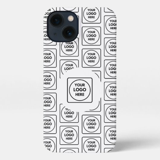 Black White Custom Business Logo Pattern iphone  iPhoneケース (裏面)