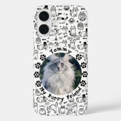 Black & White Custom Cat Photo and Name  Case-Mate iPhoneケース (裏面)
