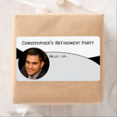 Black & White Custom Photo Paper Name Tag ラベル (インサイチュ)