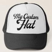 BLACK WHITE Custom Trucker Hat Mesh Back Cap Blank キャップ (正面)