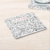 Black & White Cutest  スクエアペーパーコースター (アングル)