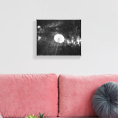 Black & White Dandelion in the Woods 8x10 キャンバスプリント (インサイチュ (リビング))