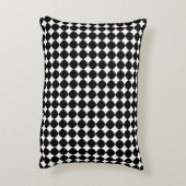 Black & White Diamond Checker Accent Pillow アクセントクッション (裏面(縦))