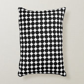 Black & White Diamond Checker Accent Pillow アクセントクッション (正面(垂直))