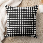 Black & White Diamond Checker Pattern Throw Pillow クッション (ブランケット)