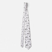 Black & White Dog Cartoon Custom Necktie ネクタイ (裏面)
