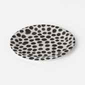Black & White Dog Dalmatian Animal Print Dots ペーパープレート (アングル)