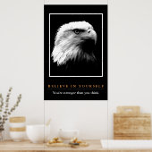 Black White Eagle Motivational Believe in Yourself ポスター (キッチン)