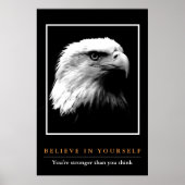 Black White Eagle Motivational Believe in Yourself ポスター (正面)