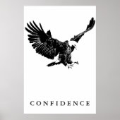 Black White Eagle Motivational Confidence ポスター (正面)