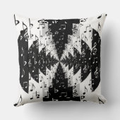 Black & White Echo Music Notes装飾用クッション クッション (裏面)