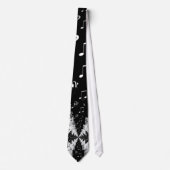 Black & White Echo Music Notes Men's Tie ネクタイ (正面)