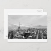 Black&White: Eiffel Tower, Paris, France ポストカード (正面/裏面)
