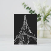 Black White Eiffel Tower Paris Travel Vintage  ポストカード (スタンド正面)