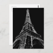 Black White Eiffel Tower Paris Travel Vintage  ポストカード (正面/裏面)
