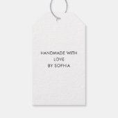 Black White Elegant Calligraphy Enjoy Handmade ギフトタグ (裏面)