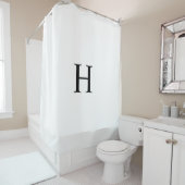 Black White Elegant Classic Monogram シャワーカーテン (インサイチュ)