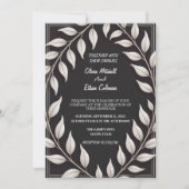Black & White Elegant Flower Wedding Invitation 招待状 (正面)