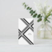 Black white elegant geometric pattern art deco 名刺 (スタンド正面)