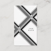 Black white elegant geometric pattern art deco 名刺 (正面)