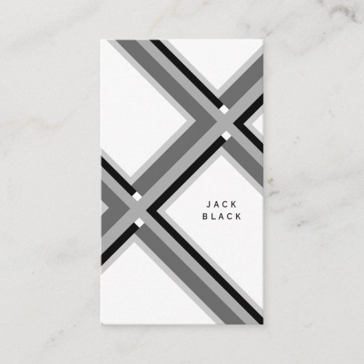 Black white elegant geometric pattern art deco 名刺 (正面)