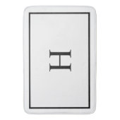 Black White Elegant Modern Monogram バスマット (正面縦)