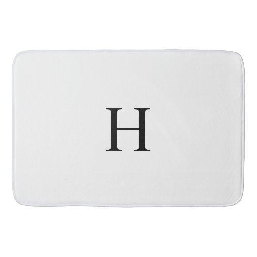 Black White Elegant Modern Monogram バスマット (正面)