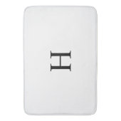 Black White Elegant Modern Monogram バスマット (正面縦)