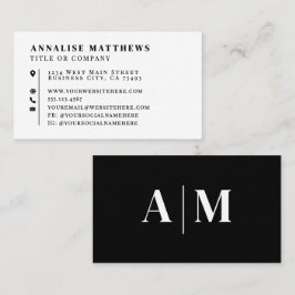 Black White Elegant Professional 名刺