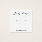  Black & White Elegant Script Earring Display Card (正面)