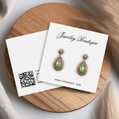  Black & White Elegant Script Earring Display Card