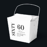 Black & White Elegant Sixty 60th Birthday Party  フェイバーボックス<br><div class="desc">Black & White Elegant Sixty 60th Birthday Party Favor Boxes</div>